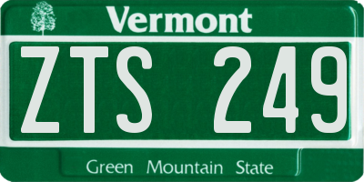 VT license plate ZTS249