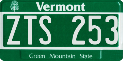 VT license plate ZTS253