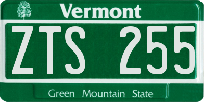 VT license plate ZTS255