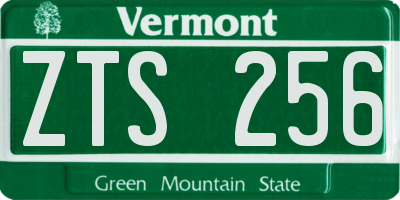 VT license plate ZTS256