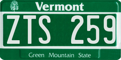 VT license plate ZTS259