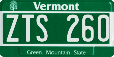 VT license plate ZTS260