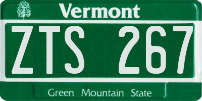 VT license plate ZTS267