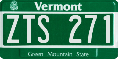 VT license plate ZTS271