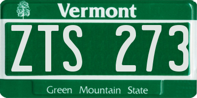 VT license plate ZTS273