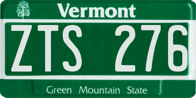 VT license plate ZTS276