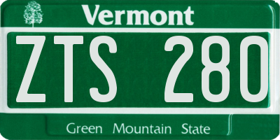 VT license plate ZTS280