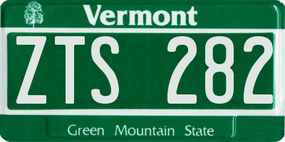 VT license plate ZTS282