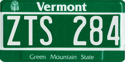 VT license plate ZTS284