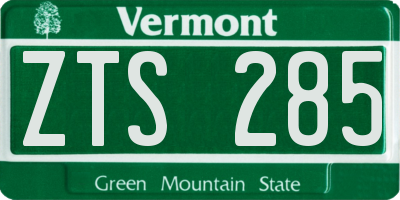 VT license plate ZTS285