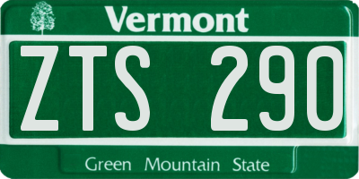 VT license plate ZTS290