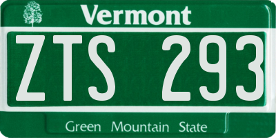 VT license plate ZTS293