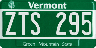 VT license plate ZTS295