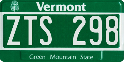 VT license plate ZTS298