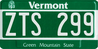VT license plate ZTS299