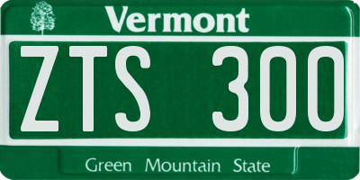 VT license plate ZTS300