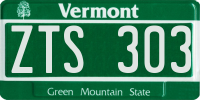 VT license plate ZTS303