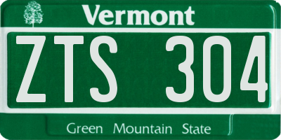 VT license plate ZTS304