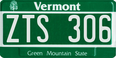 VT license plate ZTS306