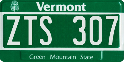 VT license plate ZTS307