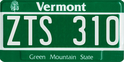 VT license plate ZTS310
