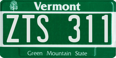 VT license plate ZTS311