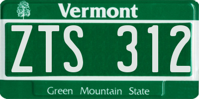 VT license plate ZTS312