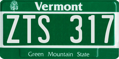 VT license plate ZTS317
