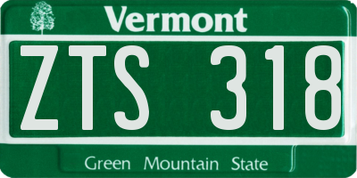 VT license plate ZTS318
