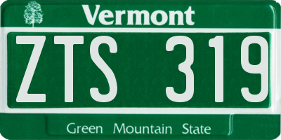 VT license plate ZTS319