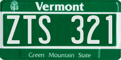 VT license plate ZTS321