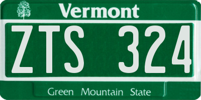 VT license plate ZTS324