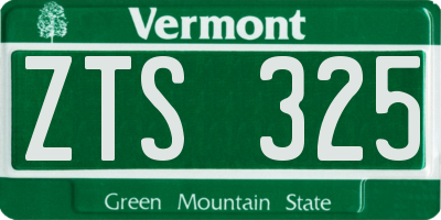 VT license plate ZTS325