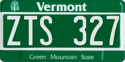 VT license plate ZTS327