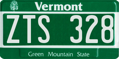 VT license plate ZTS328