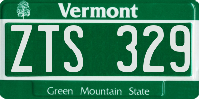 VT license plate ZTS329