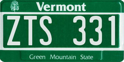VT license plate ZTS331