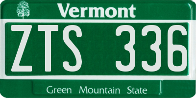 VT license plate ZTS336