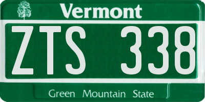 VT license plate ZTS338
