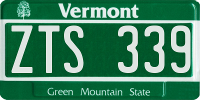 VT license plate ZTS339