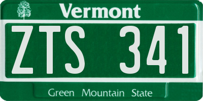 VT license plate ZTS341