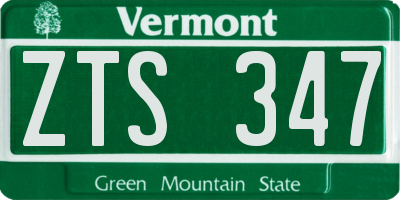 VT license plate ZTS347