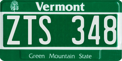 VT license plate ZTS348