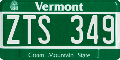 VT license plate ZTS349