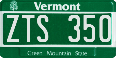 VT license plate ZTS350