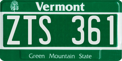 VT license plate ZTS361