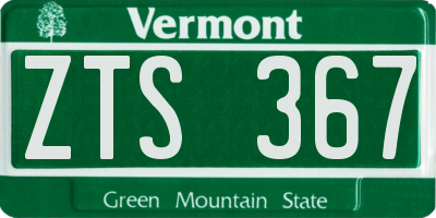 VT license plate ZTS367
