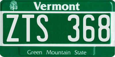 VT license plate ZTS368