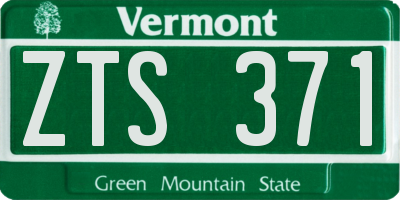 VT license plate ZTS371