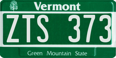VT license plate ZTS373